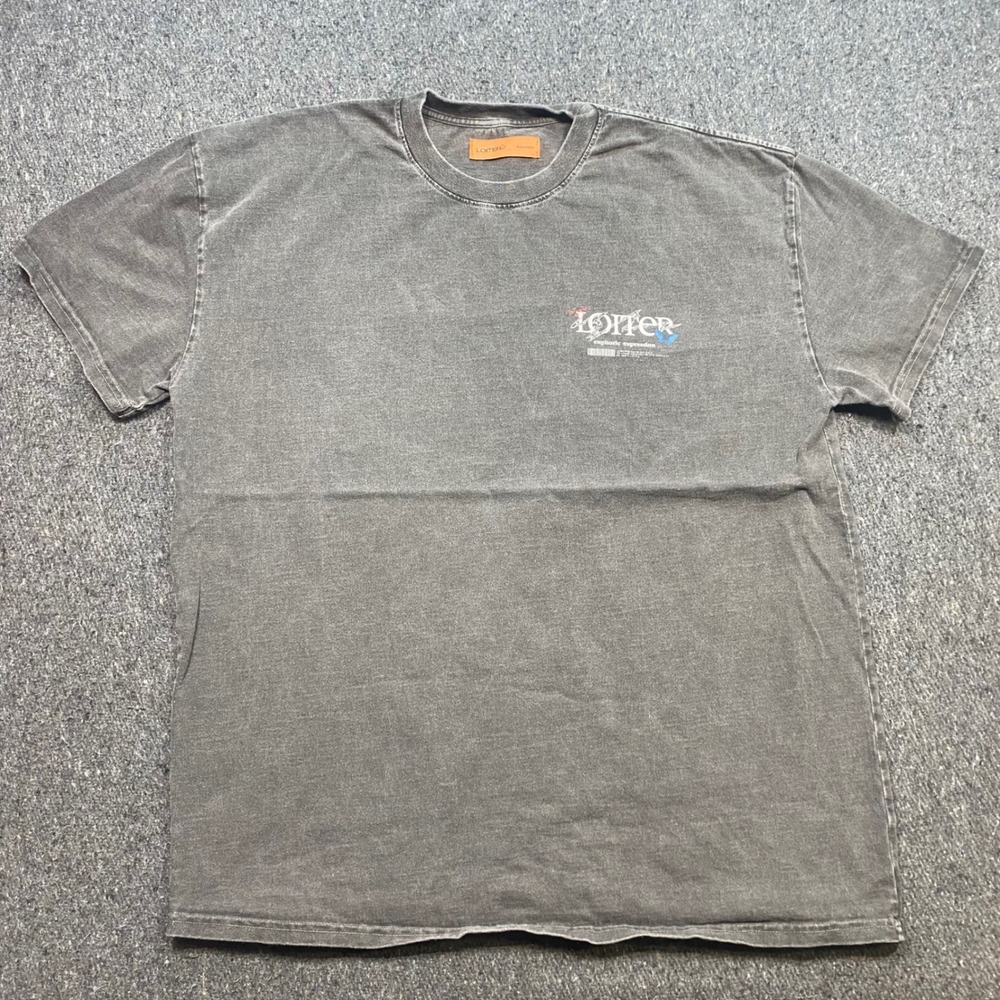 Loiter Euphoric Expression Shirt Sz M Mens Grey Streetwear Butterfly Graphic TEE